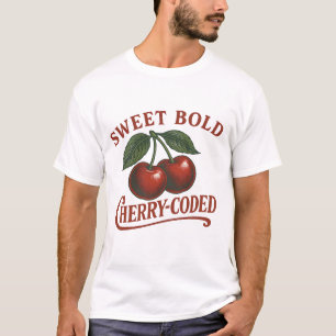 Retro Fruit Sweet Cherry-Coded Graphic T-Shirt