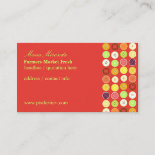 Retro fruits business card, raspberry background card
