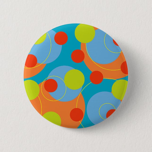 Retro Fruity Fun Bubbly Dots Cute Colorful Button (Front)