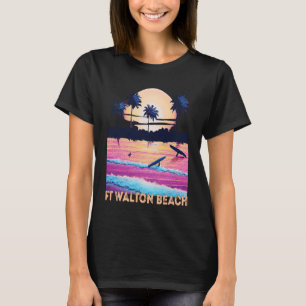 Retro Ft Walton Beach Florida Souvenir Surf T-Shirt