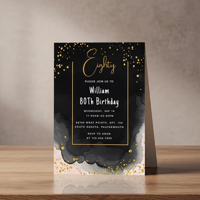 Retro Fun Adult Humour Happy Chic 80th Birthday  Invitation (Creator Uploaded)