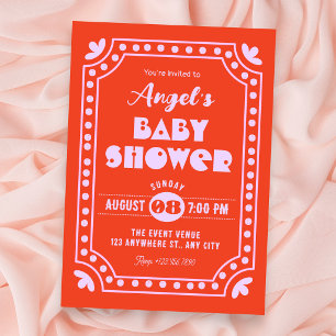 Retro fun baby shower invitation
