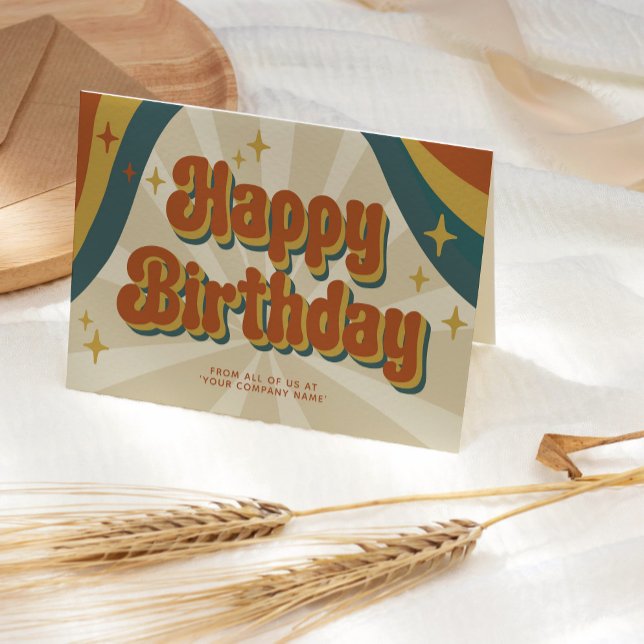 Retro Fun Corporate Business Happy Birthday Card (Creator Uploaded)