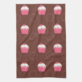 Retro Fun Cupcake Pattern Tea Towel