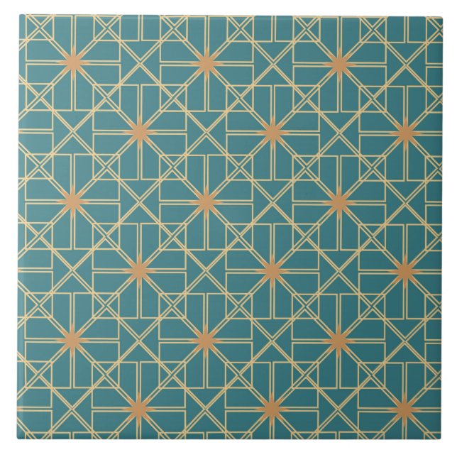 retro fun decor pattern ceramic tile (Front)