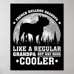 Retro Fun French Bulldog Grandpa Father's Day Poster