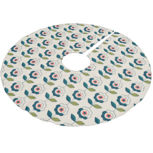 Retro Fun Garden Flower Pattern Brushed Polyester Tree Skirt