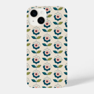 Retro Fun Garden Flower Pattern iPhone 14 Case