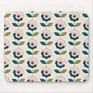Retro Fun Garden Flower Pattern Mouse Mat