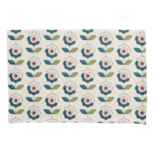 Retro Fun Garden Flower Pattern Pillowcase (Front)