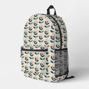 Retro Fun Garden Flower Pattern Printed Backpack