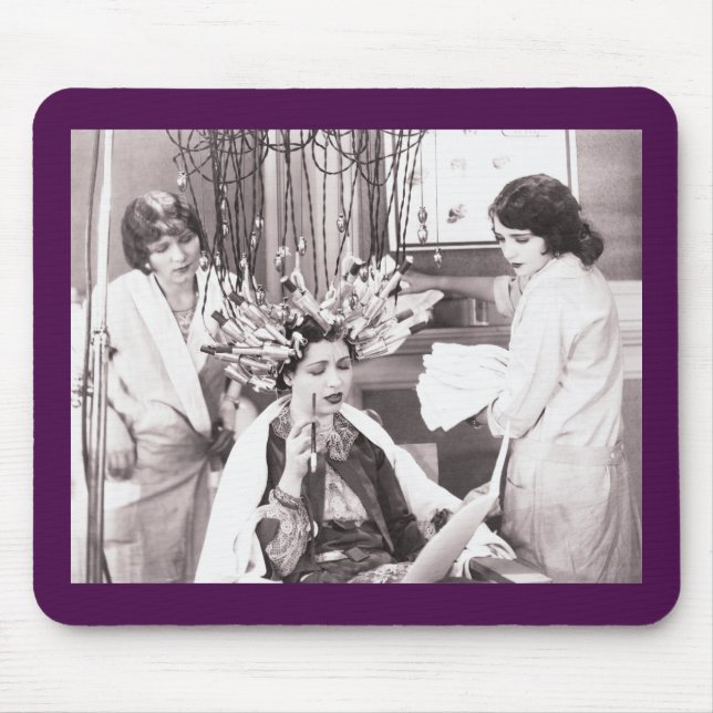 Retro Fun Hair Salon Mouse Mat (Front)