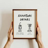 Retro Fun His and Hers Signature Drinks Wedding