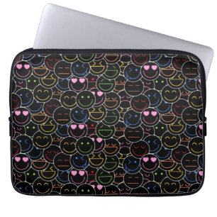 Retro Fun Meets Modern Tech - Neon Emoji Laptop Sleeve