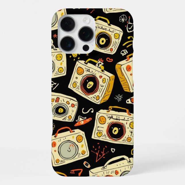 Retro Fun Music Lover Gifts iPhone Case (Back)