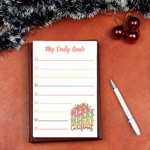 retro fun script, my daily goals ,lined post-it notes