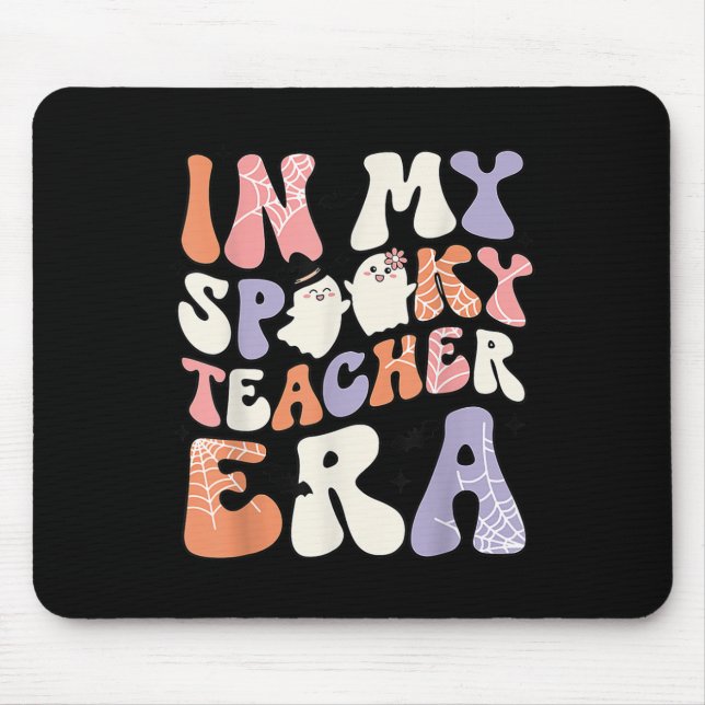 Retro Fun Teacher Halloween Cute In My Spooky Teac Mouse Mat (Front)