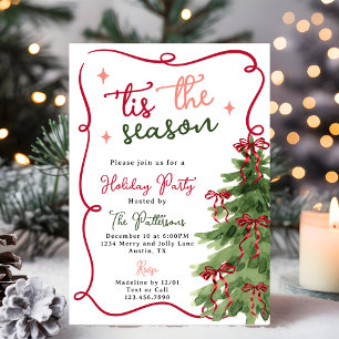 Retro Fun 'Tis The Season Christmas Holiday Party Invitation