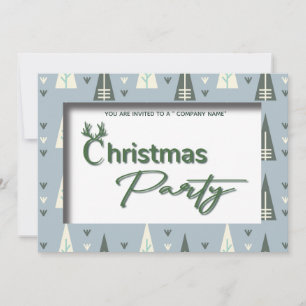 Retro fun typography corporate Christmas party Invitation