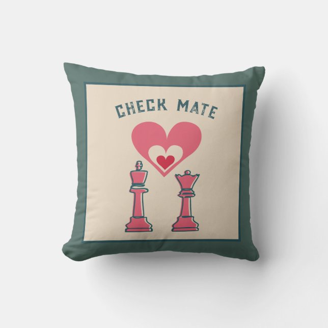 Retro fun Valentine Gifts Checkmate couple Pillows (Front)