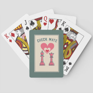 Retro fun Valentine Gifts Checkmate  Playing Cards