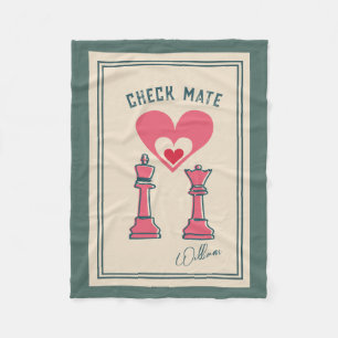 Retro Fun Valentine's Day gifts Checkmate Chess  Fleece Blanket