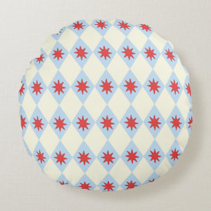 Retro Funhaus Circus Star Diamond Round Cushion