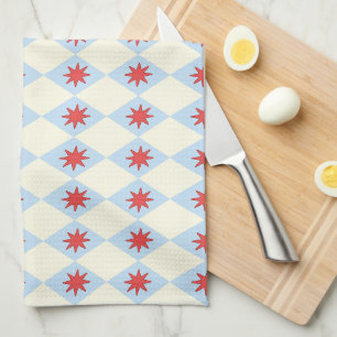 Retro Funhaus Circus Star Diamond Tea Towel