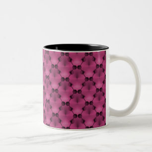 Retro Funk Circles Mug, Burgundy Two-Tone Coffee Mug