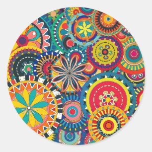 Retro Funk Fun Classic Round Sticker