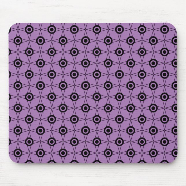 Retro Funk Geometric Mousepad, Lavender Mouse Mat (Front)