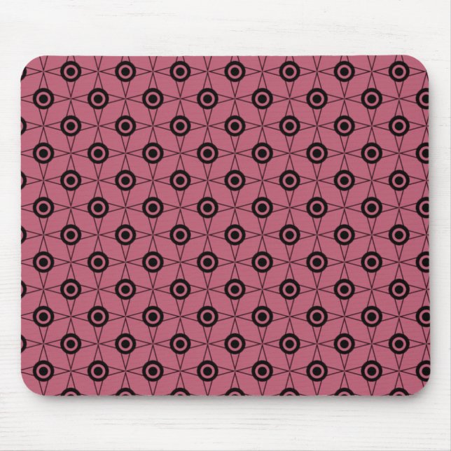 Retro Funk Geometric Mousepad, Pink Mouse Mat (Front)