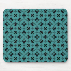 Retro Funk Geometric Mousepad, Teal Mouse Mat