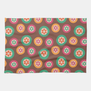 Retro Funky 70s Pattern Tea Towel