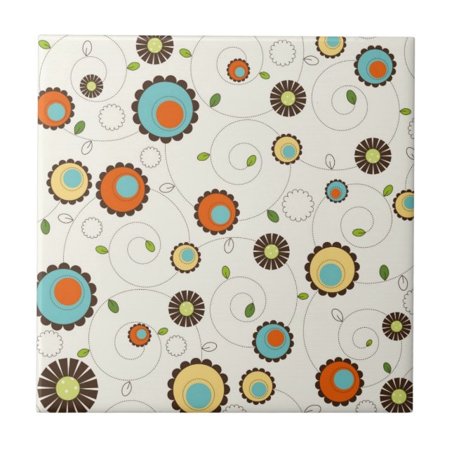 Retro Funky 70s Pattern Tile (Front)