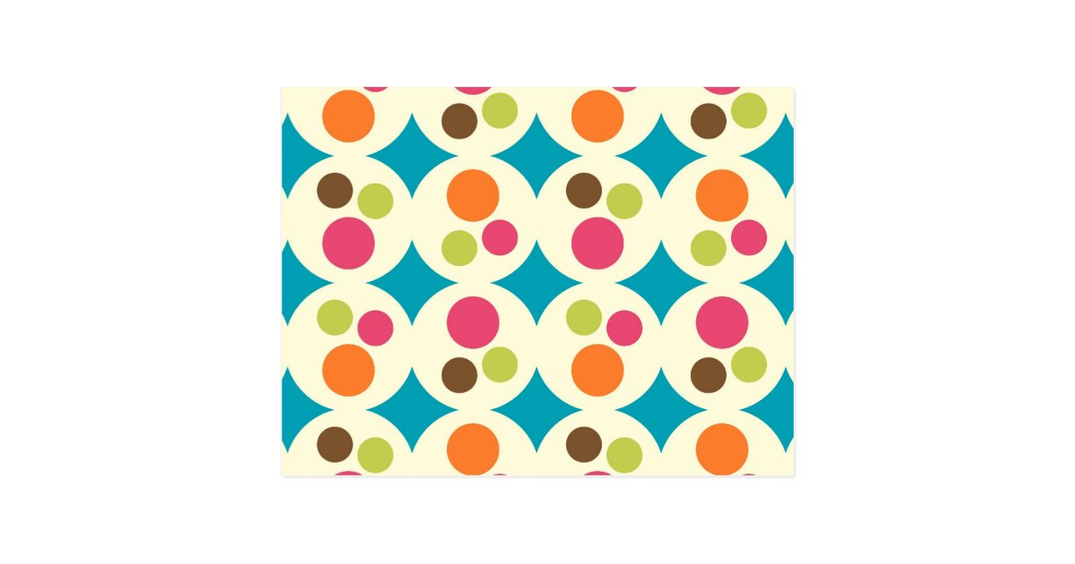 Retro Funky 70s Polka Dot Pattern Postcard | Zazzle.co.uk