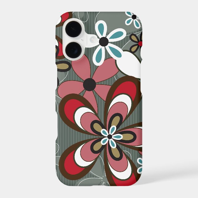 Retro Funky Art Abstract Flower Power Phone Case (Back)