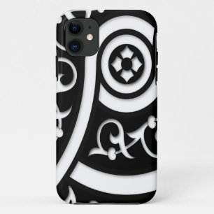 Retro Funky Black and White Design iPhone 11 Case