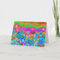 Retro funky Blue Sunflowers