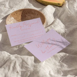 Retro Funky Colourful Pastel Whimsical Wedding   RSVP Card