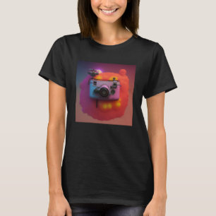 Retro Funky Colourful Tech  Wow Camera Photography T-Shirt