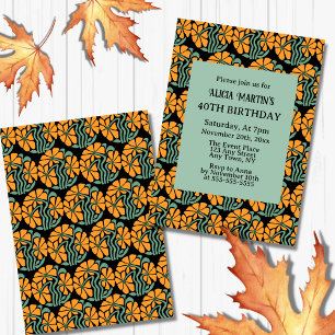 Retro Funky Groovy Daisy Flower Birthday Invitation