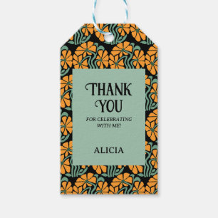 Retro Funky Groovy Daisy Flower Birthday Thank You Gift Tags