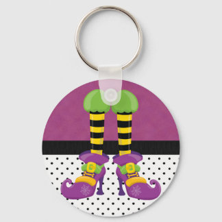 Retro Funky Halloween Witch Shoes Key Ring