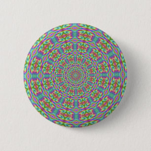 Retro Funky Kaleidoscope Button