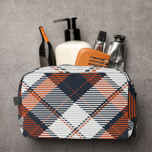 Retro Funky Plaid Mens Travel Dopp Kit