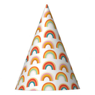 Retro Funky Rainbow Groovy Colorful Party Hat