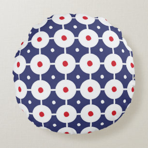 Retro Funky Seamless Vintage Design Round Cushion