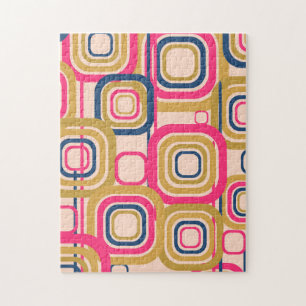 Retro Funky Square Design Jigsaw Puzzle
