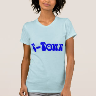 Retro Funky "T-town" Peace Blue (by Kerry White) T-Shirt
